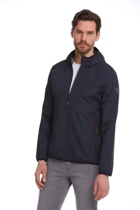 Slim Fit Navy Seasonal Lykia Hooded Coat