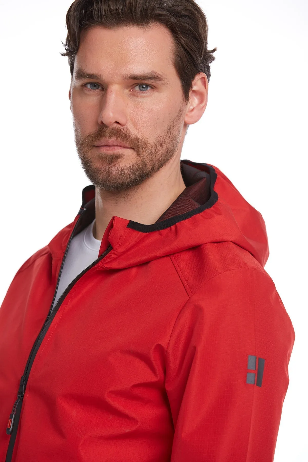 Slim Fit Red Seasonal Lykia Hooded Coat