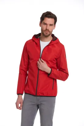 Slim Fit Red Seasonal Lykia Hooded Coat