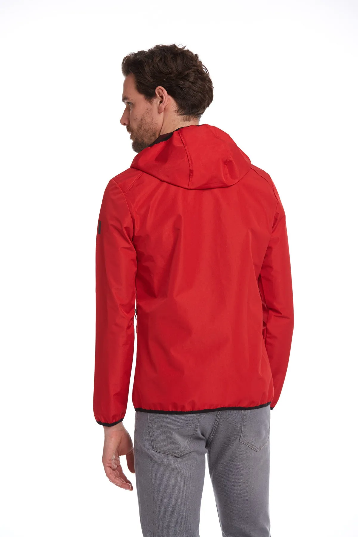 Slim Fit Red Seasonal Lykia Hooded Coat