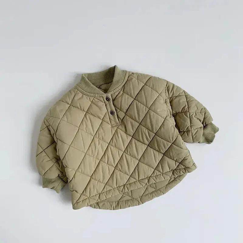 Solid Quilted Padded Jacket