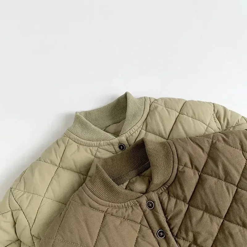 Solid Quilted Padded Jacket