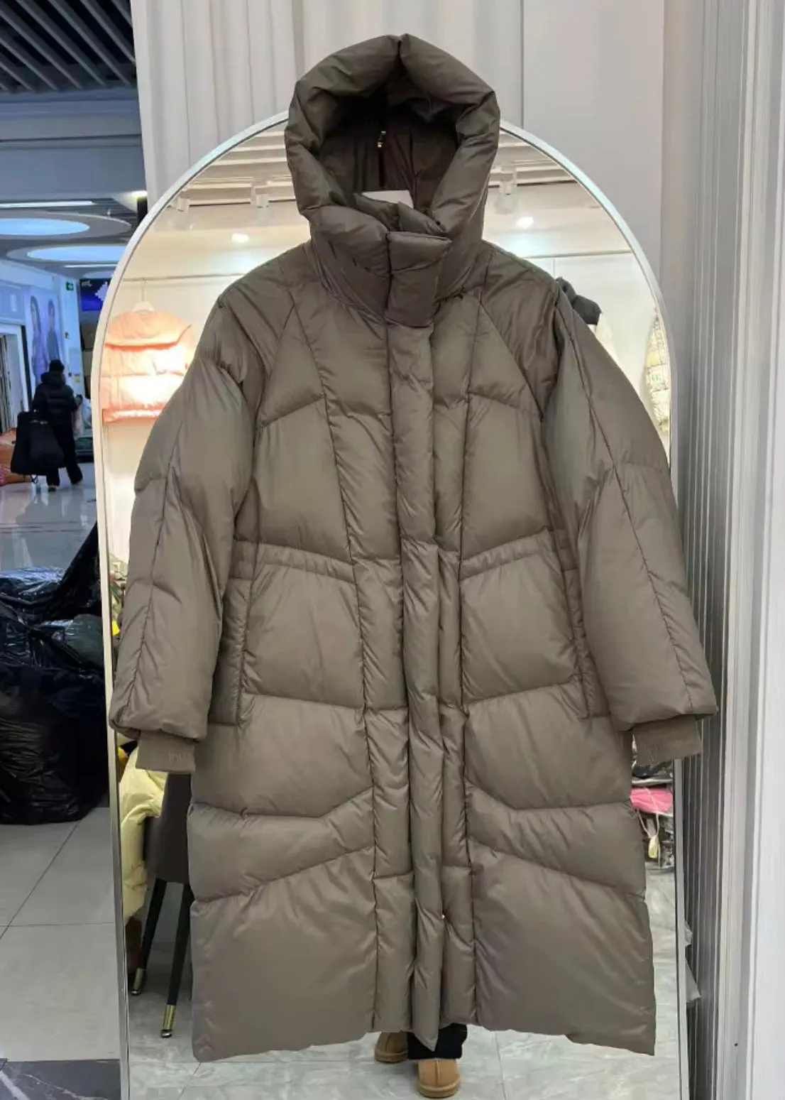 Stay Cozy in Style: Long Women's Duck Down Hooded Jacket