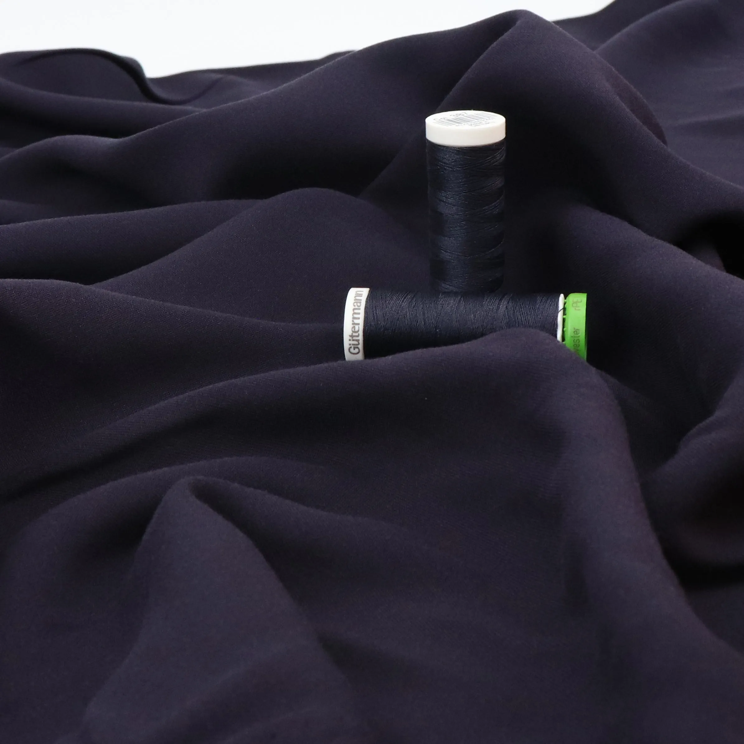 Viscose Twill - Navy Blue - END OF BOLT 44cm