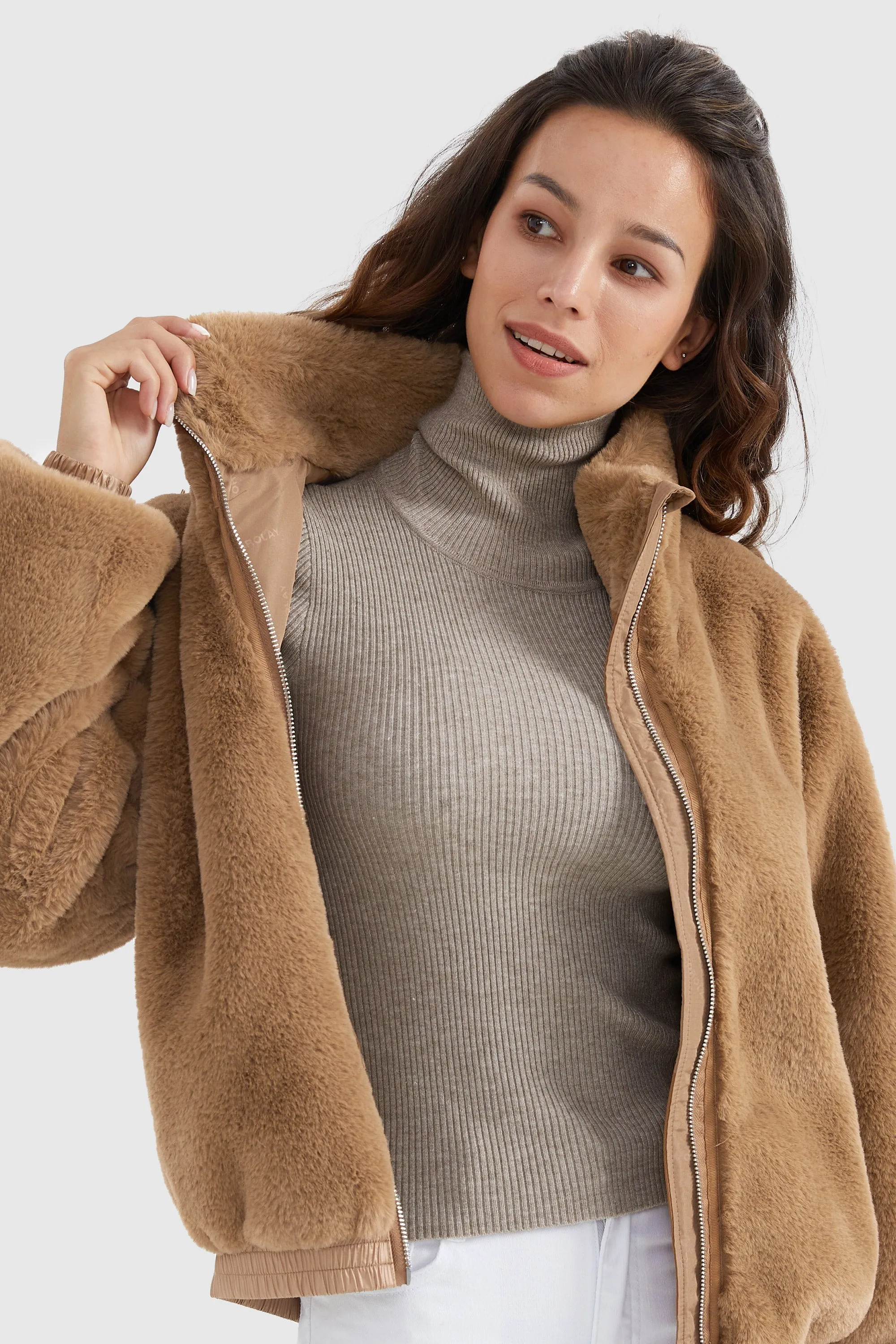 Winter Sherpa Zip-Up Coat