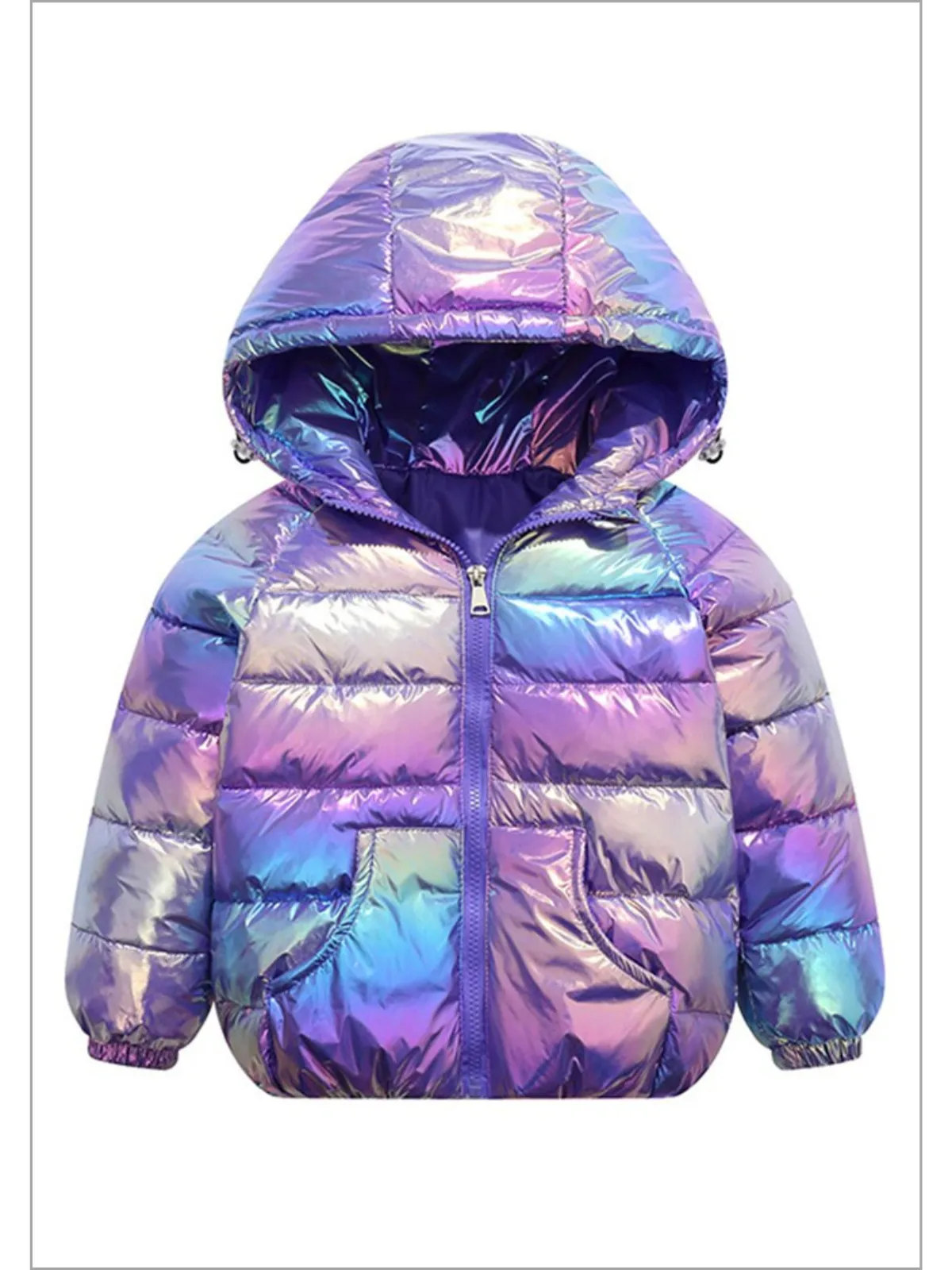 Winter's Sparkle Iridescent Puffer Jacket