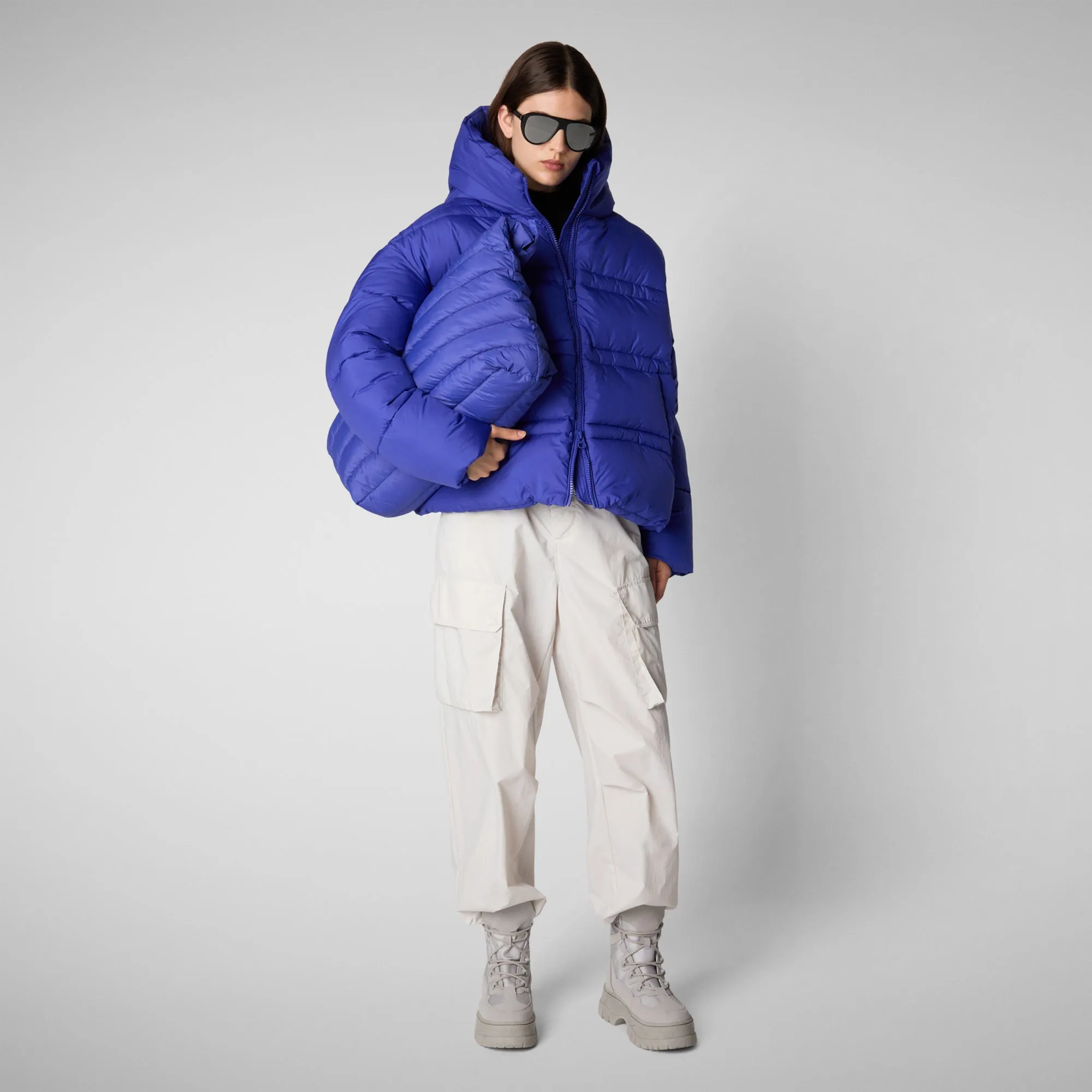 Women's animal free puffer jacket keri in gentian blue