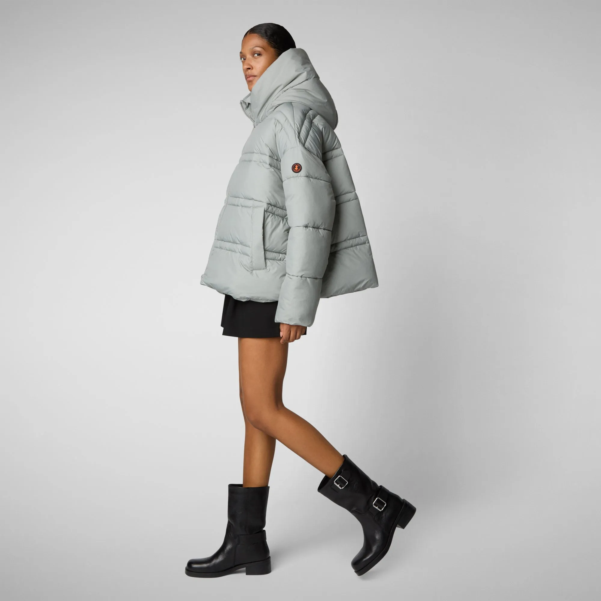 Women's animal free puffer jacket keri in wolf grey