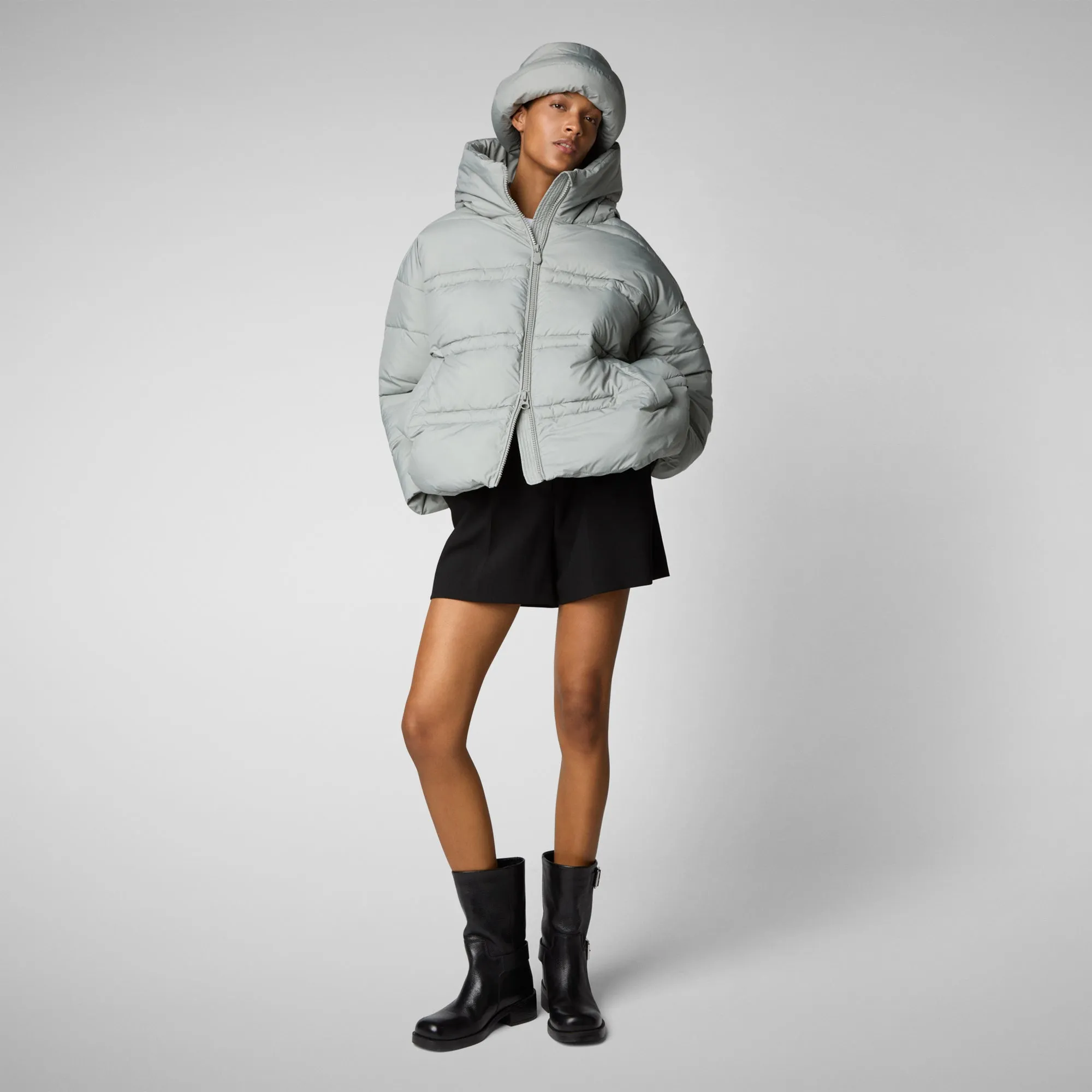 Women's animal free puffer jacket keri in wolf grey