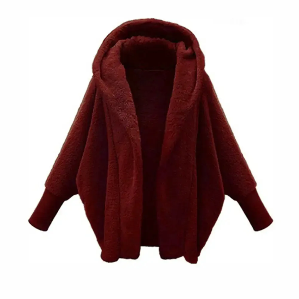 Women's Hooded Loose Plush Coat