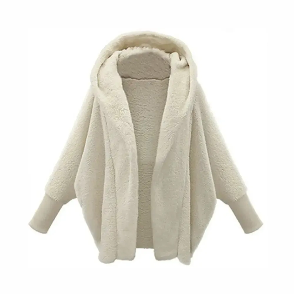 Women's Hooded Loose Plush Coat