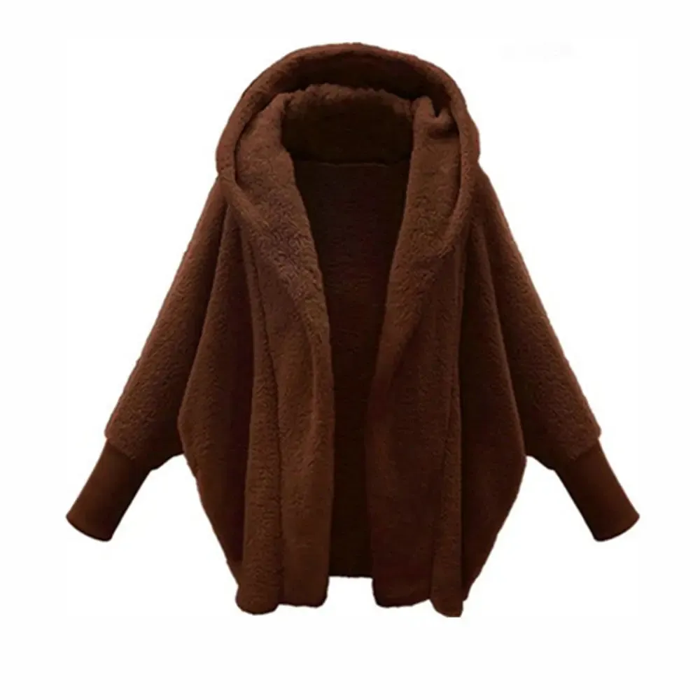 Women's Hooded Loose Plush Coat