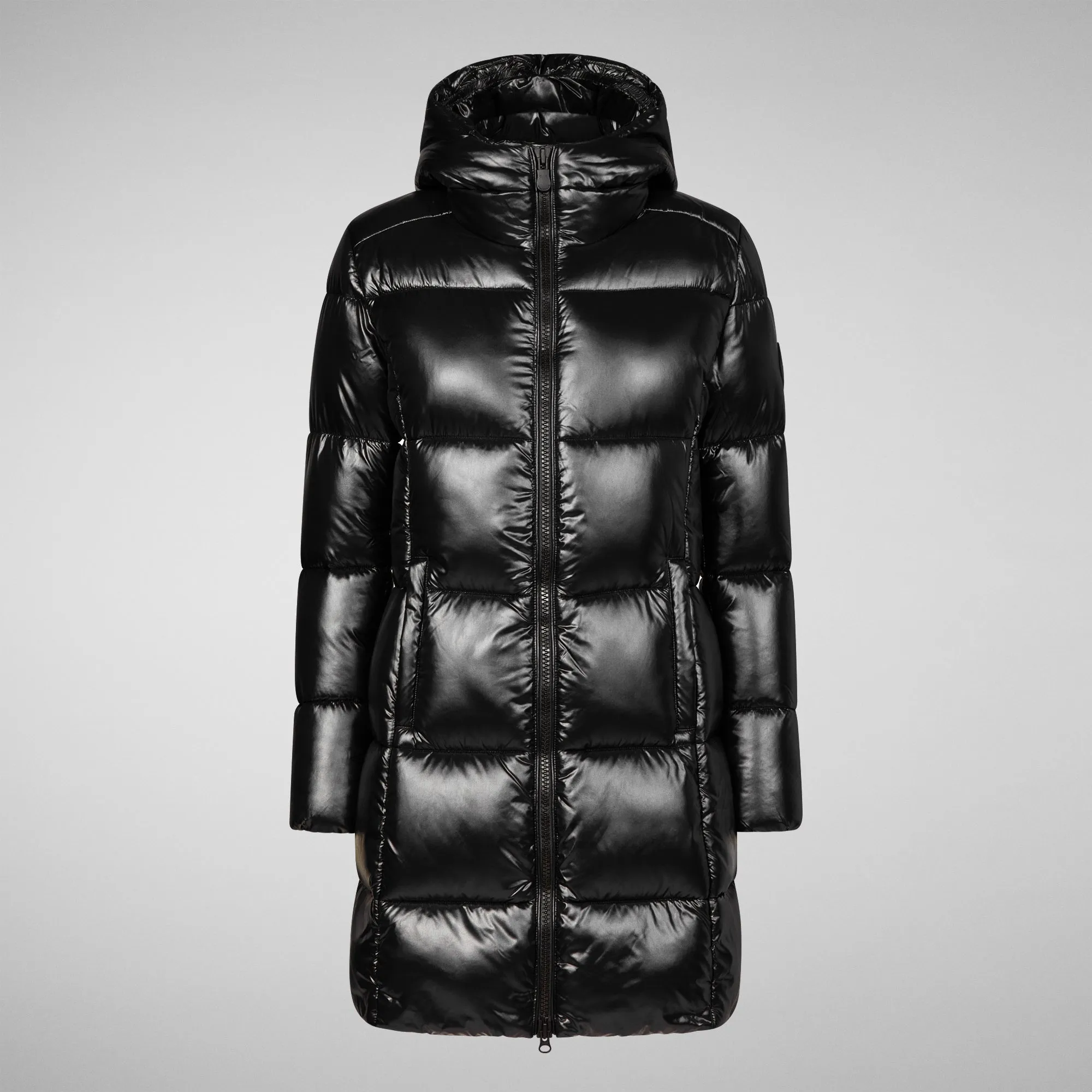 Women's Ines Hooded Puffer Coat in Black