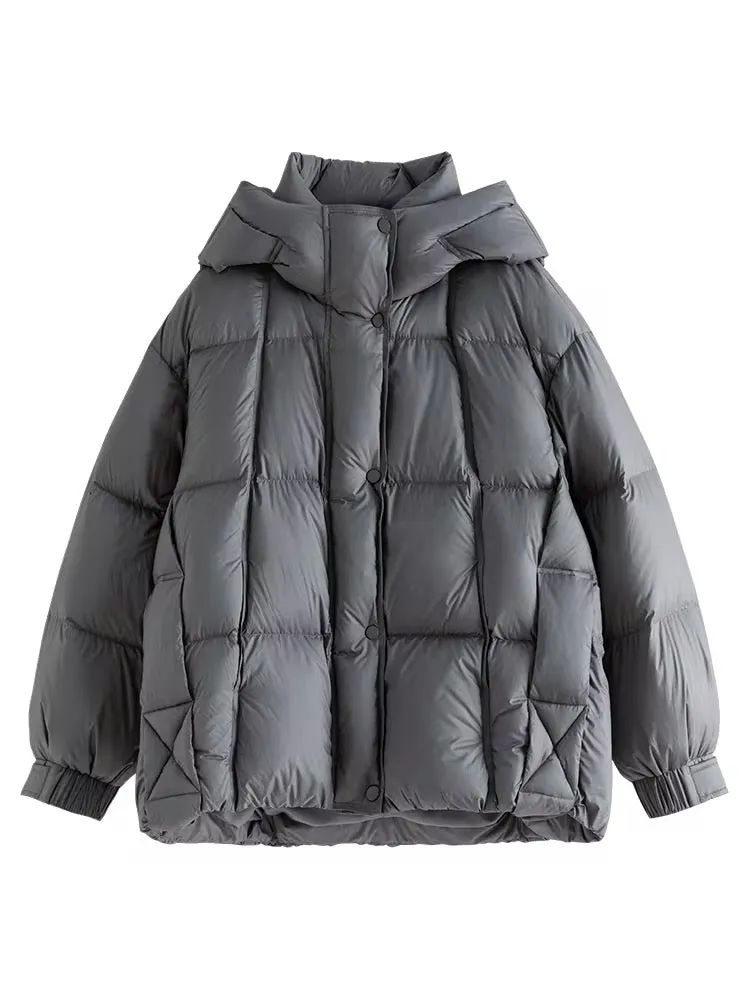 Women's Plus Size Hooded Duck Down Jacket – Ultimate Warmth & Style